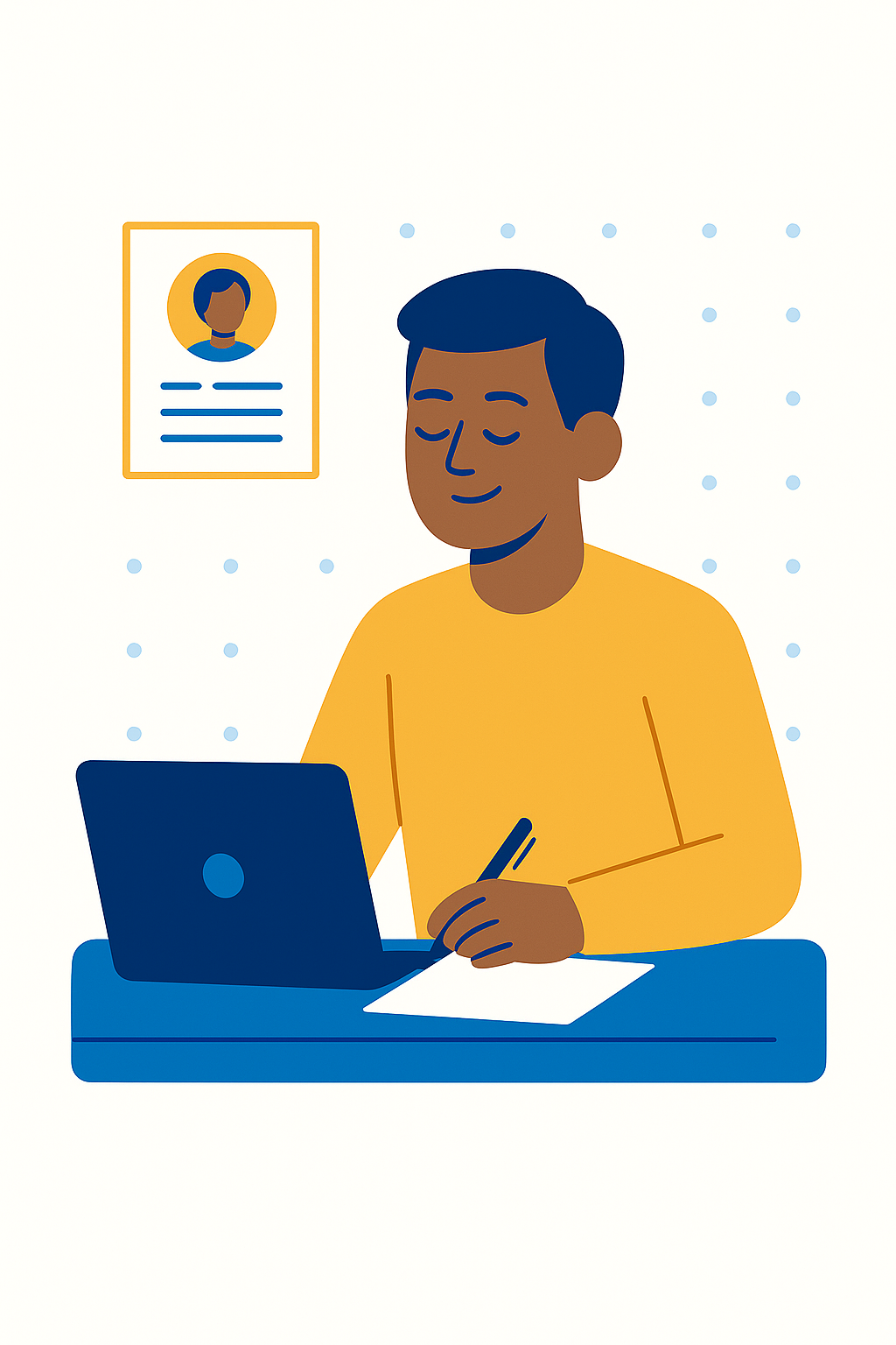 Person creating CV